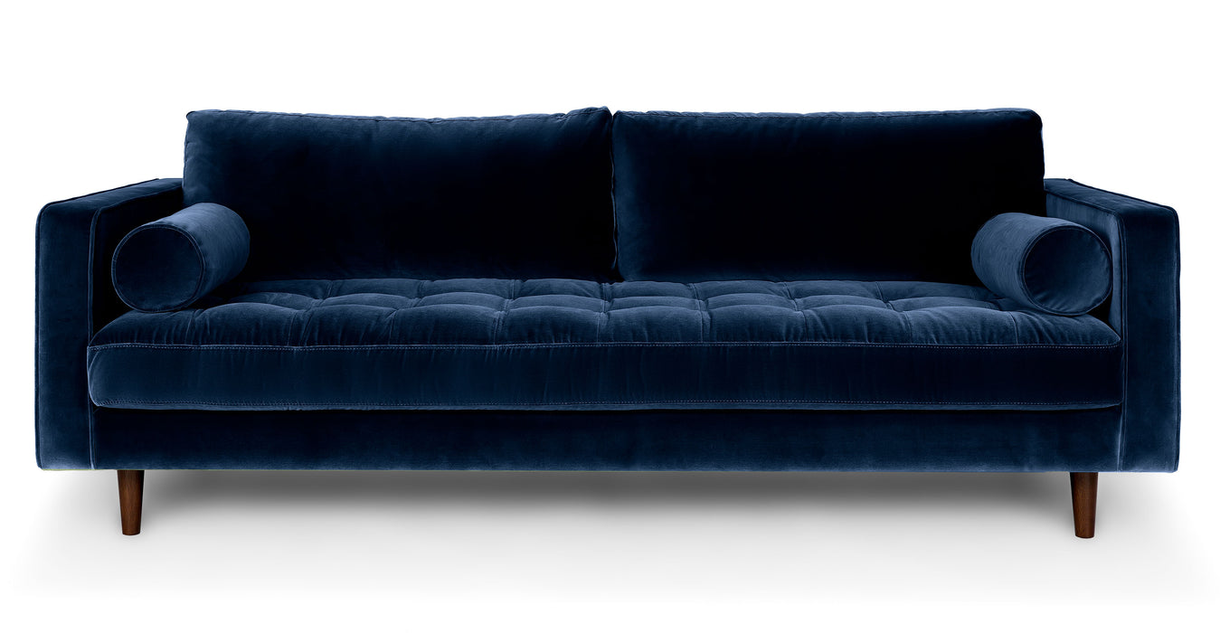 Adani blue velvet sofa