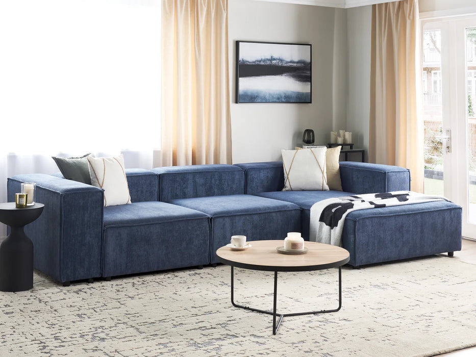 Cape Luxe Modular Sofa Left-Facing 4 Seater Corduroy Dark Blue
