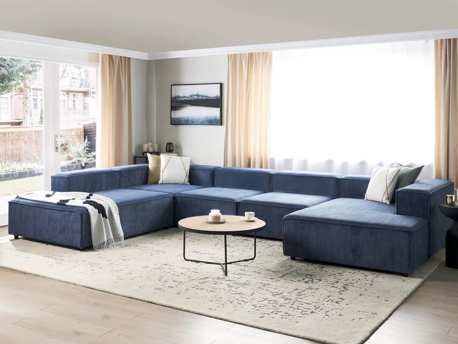 Cape Luxe Modular Sofa Right-Facing 5 Seater Corduroy Dark Blue
