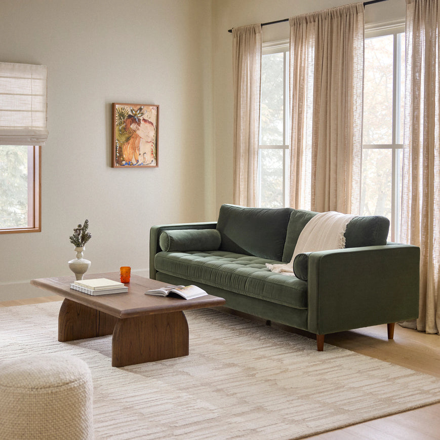 Hyde Park Tufted Velvet Sofa - Green