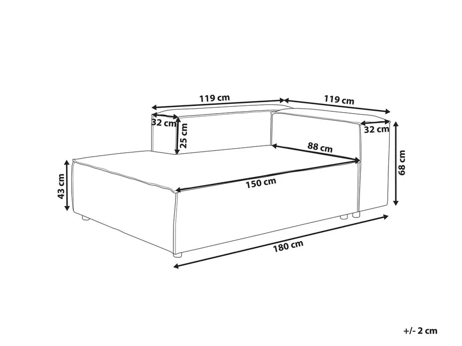 Cape Luxe Chaise Lounge Right facing Corduroy Off-White