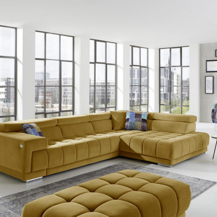 Noah 5 seater velvet sectional couch