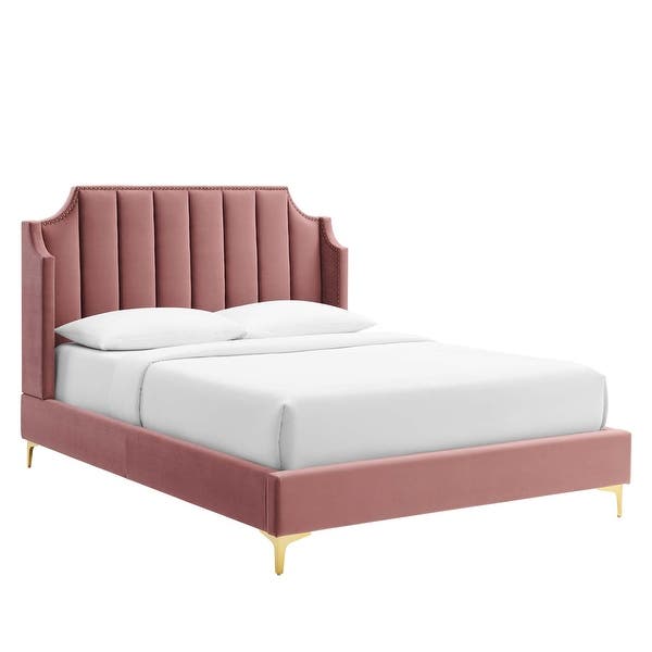 Liam Velvet Platform Bed