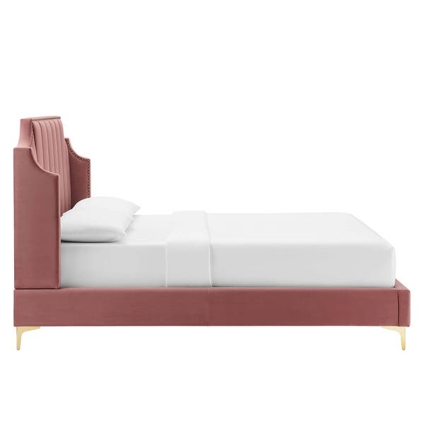 Liam Velvet Platform Bed