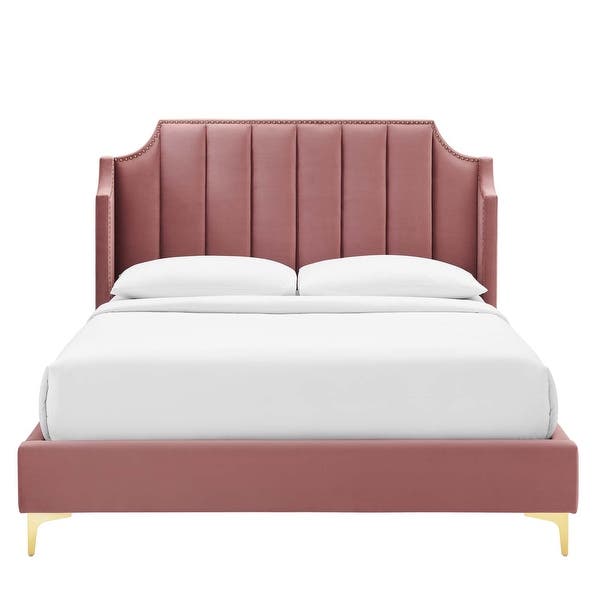 Liam Velvet Platform Bed