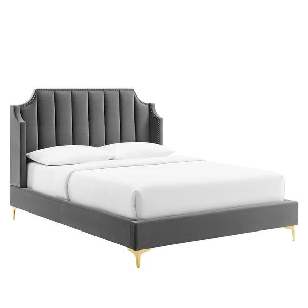 Liam Velvet Platform Bed