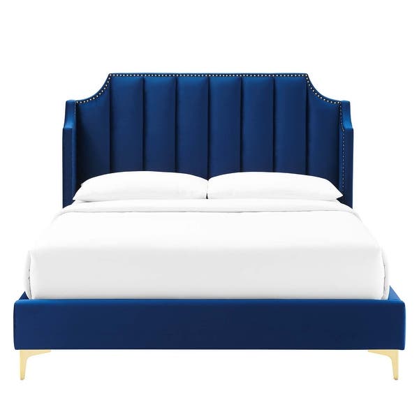 Liam Velvet Platform Bed