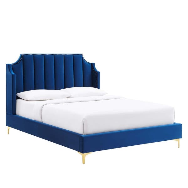 Liam Velvet Platform Bed