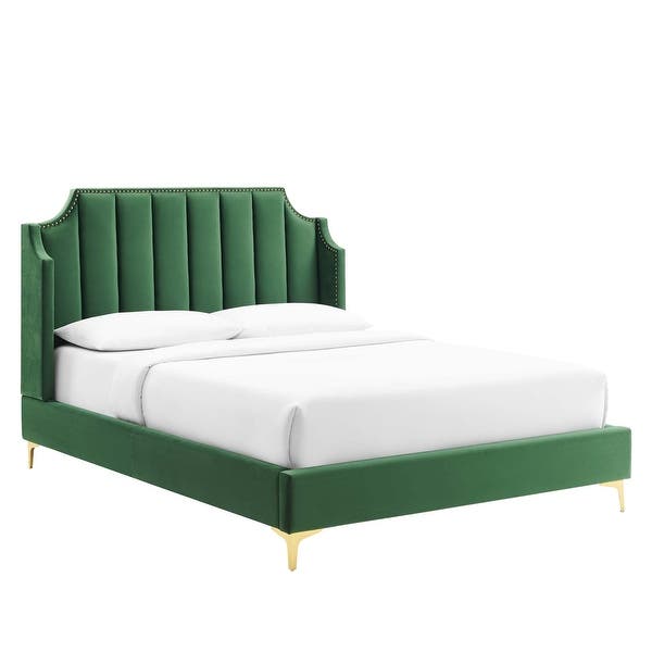 Liam Velvet Platform Bed