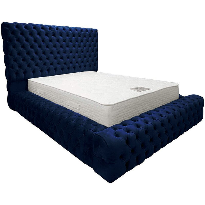 Minimalist Tufted Marvel  Velvet Platform Bed