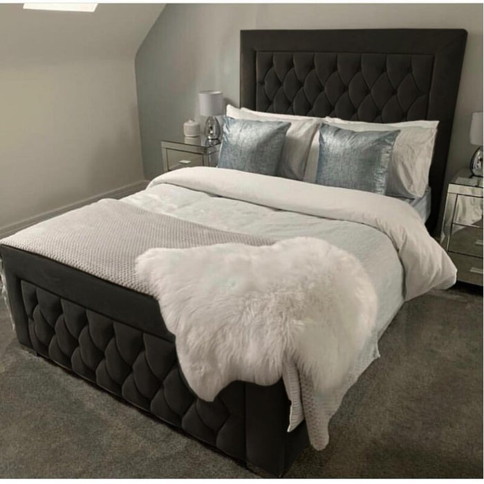 Nebula tufted Velvet Platform Bed
