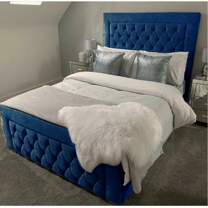 Nebula tufted Velvet Platform Bed