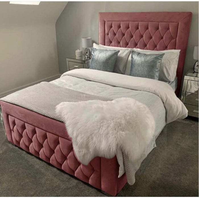 Nebula tufted Velvet Platform Bed