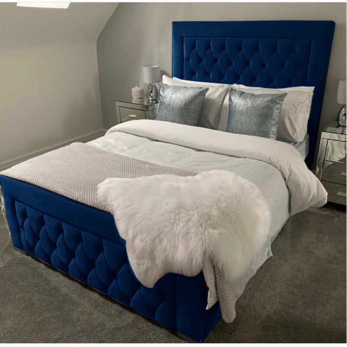 Nebula tufted Velvet Platform Bed