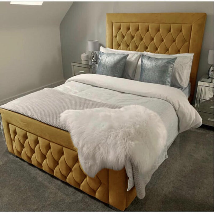 Nebula tufted Velvet Platform Bed