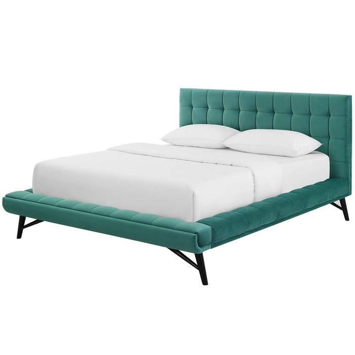 Larry velvet Platform bed