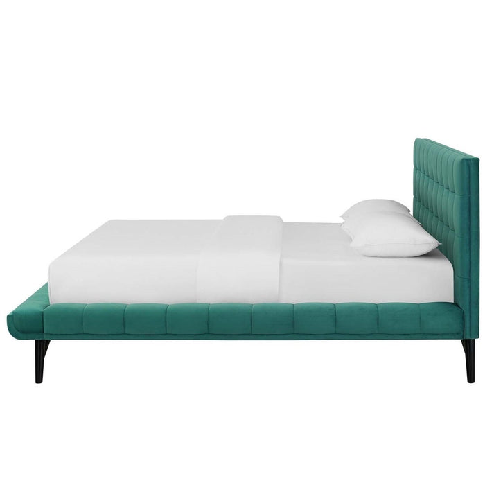 Larry velvet Platform bed
