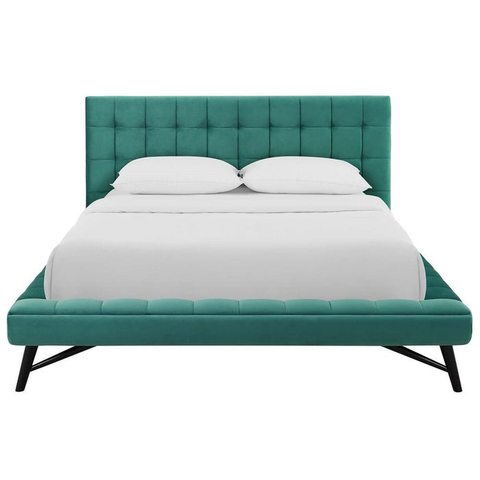 Larry velvet Platform bed