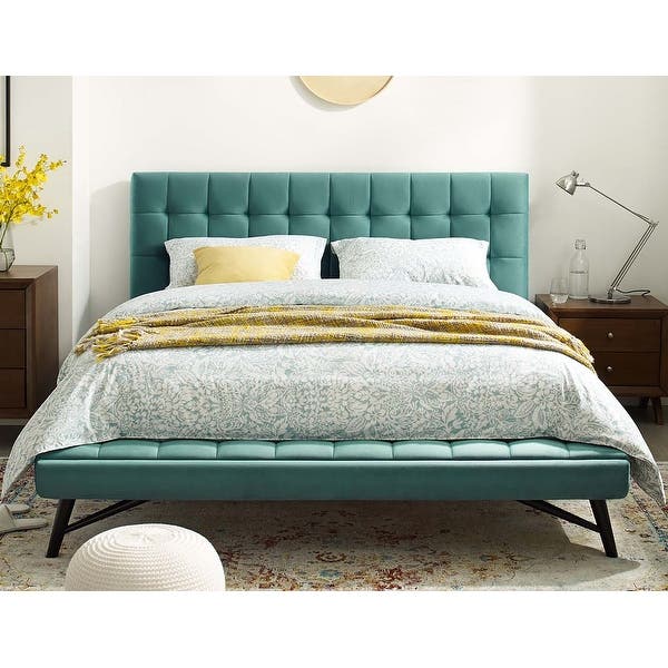 Larry velvet Platform bed