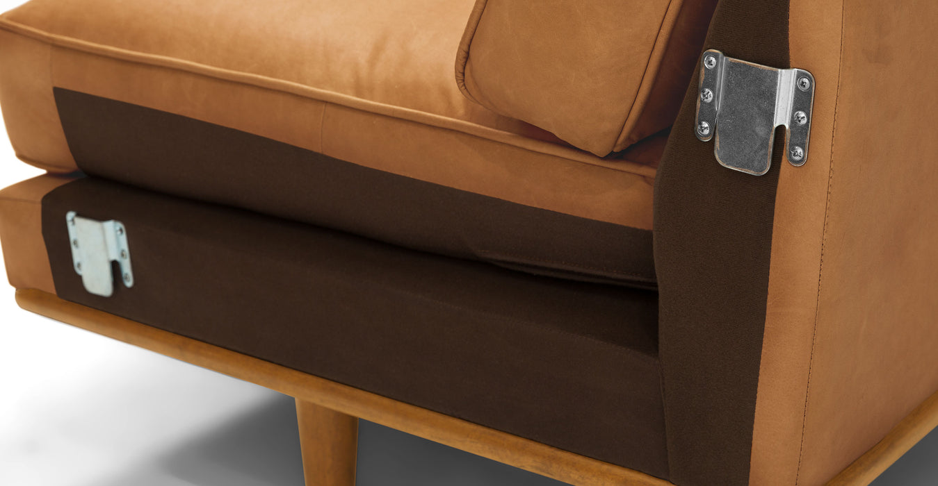 Ivy 5 seater leather sectional couch