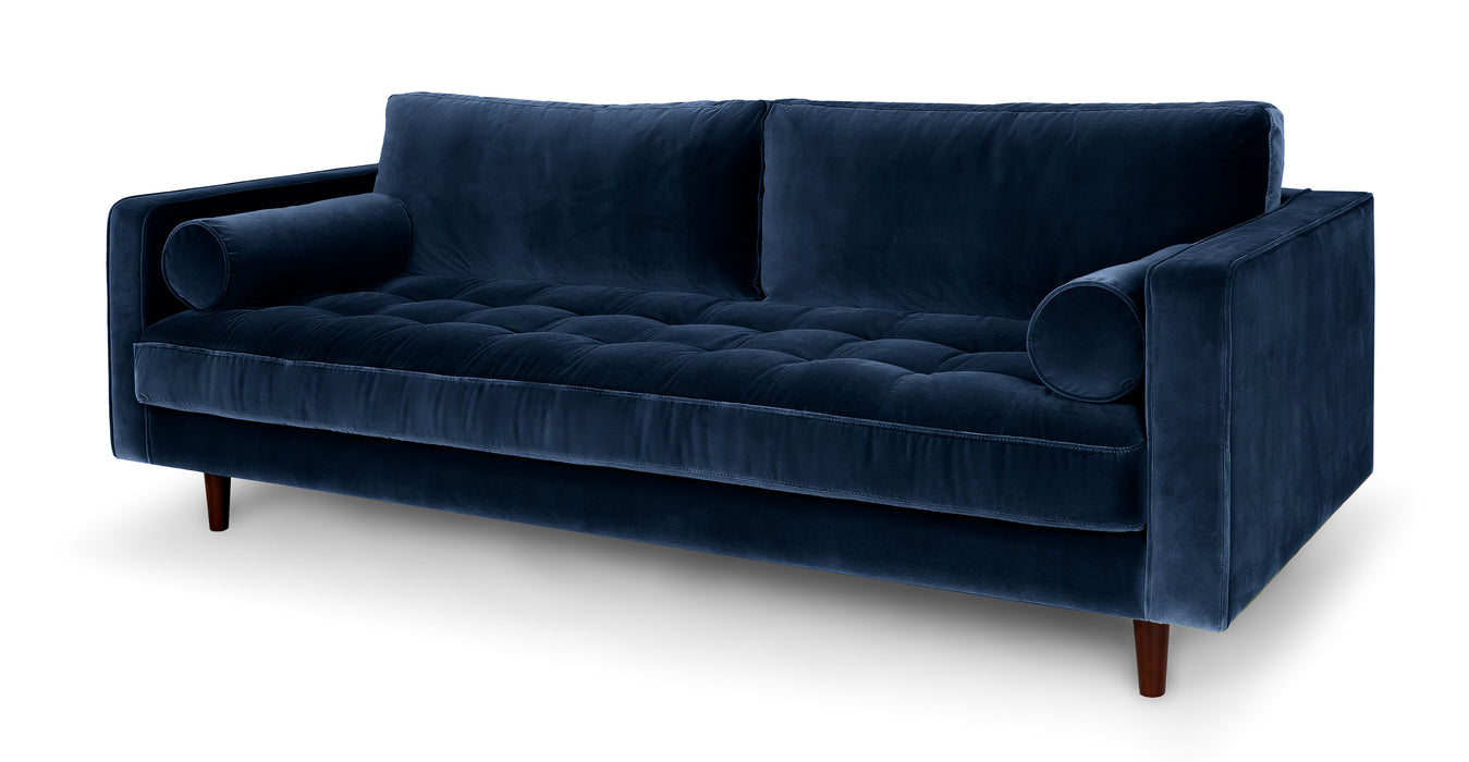 Adani blue velvet sofa